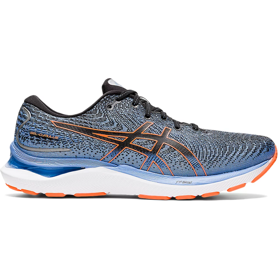 Men's Asics GEL-Cumulus 24, Black/Shocking Orange, 11 2E Wide