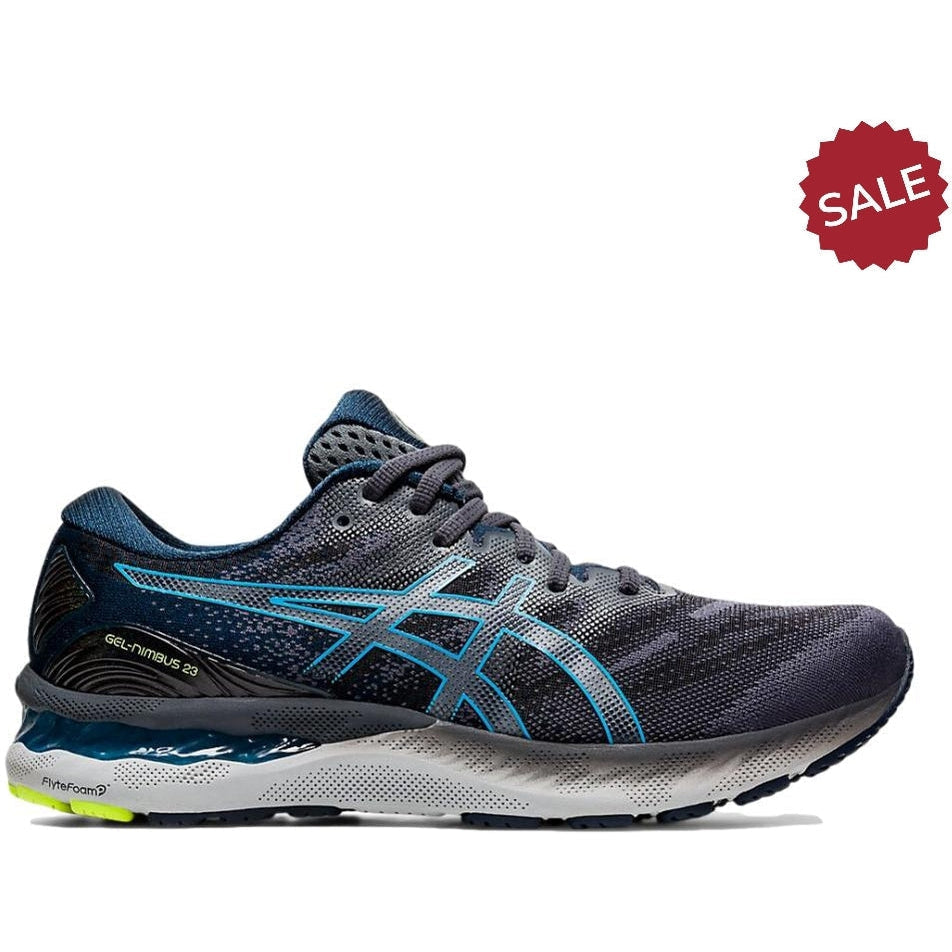 Men's Asics GEL-Nimbus 23, Carrier Grey/Digital Aqua, 13 D Medium