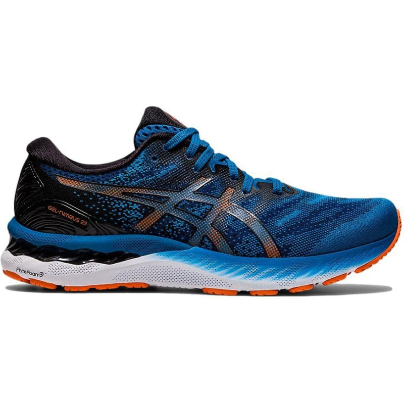 Men's Asics Gel-Nimbus 23, Reborn Blue/Black/Knit, 10.5 D Medium